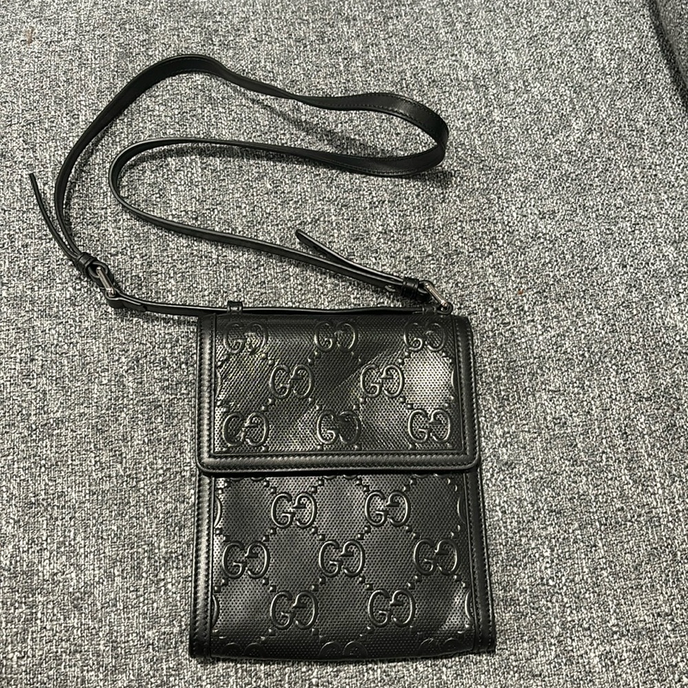 Gucci Embossed Messenger Bag